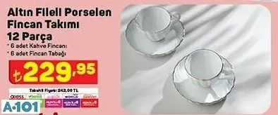 NEHİR ALTIN FİLELİ PORSELEN FİNCAN TAKIMI